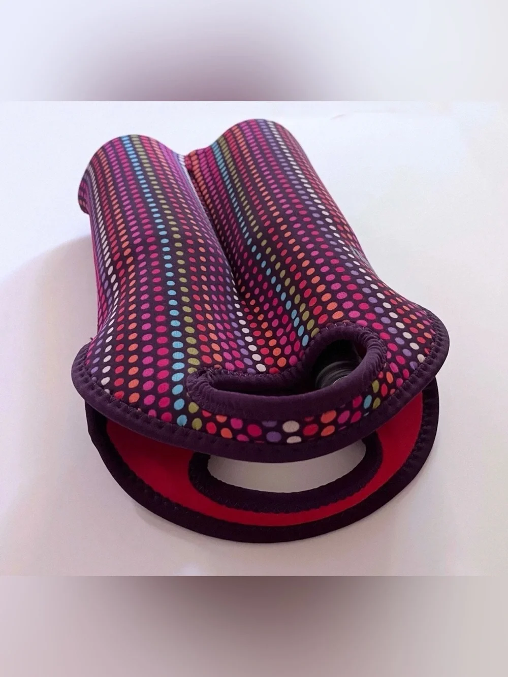 Built NY Two Bottle Insulated Wine Cooler Tote Sleeve multicolored polka dot